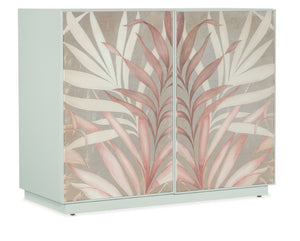 Hooker Furniture Triumph Mint Green Accent Chest With Gold‑Leaf Palm Doors, Solid Maple Veneer, Touch‑Latch Storage 5000-85014-05