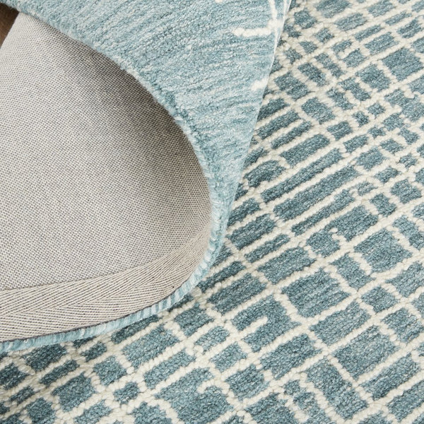 Feizy Rugs Maddox Hand-tufted Wool Abstract Rug In Soft Neutrals And Deep Blues For Contemporary Spaces Blue,Green,Ivory Wool Mdx8630ftel000p00