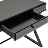 Homelegance By Top-Line Syrus Mirrored 1-Drawer Campaign Desk Black Mirror