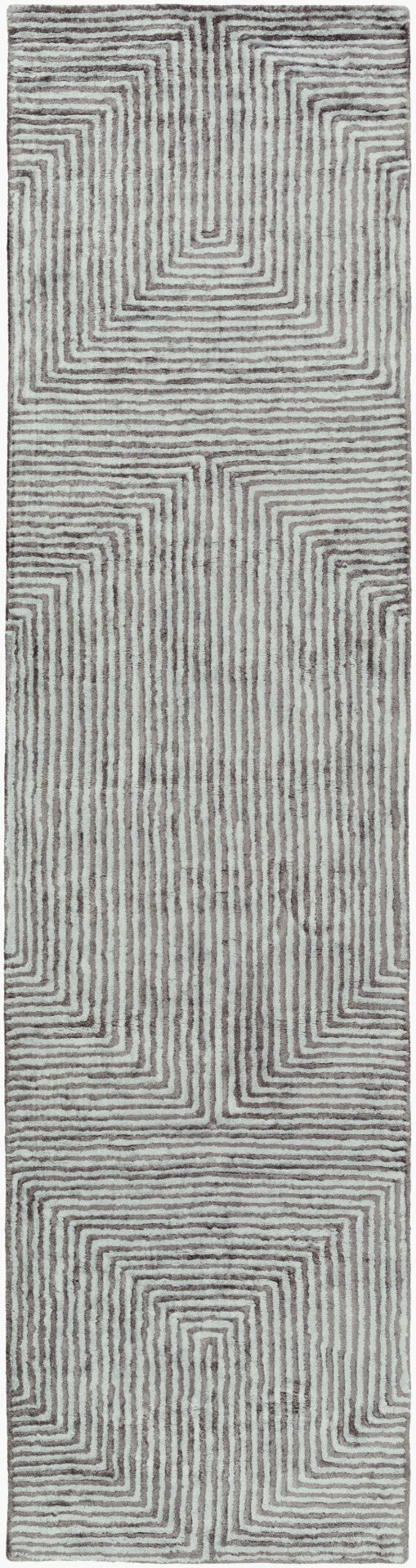 Livabliss Quartz Hand Tufted Viscose Area Rug Lustrous Sheen Medium Pile Living Room Accent Dusty Sage, Dar 2'6" x 10' QTZ5000-2610