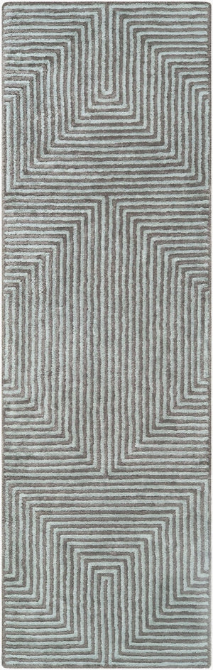 Livabliss Quartz Hand Tufted Viscose Area Rug Lustrous Sheen Medium Pile Living Room Accent Dusty Sage, Dar 2'6" x 8' QTZ5000-268
