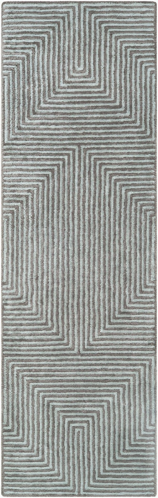 Livabliss Quartz Hand Tufted Viscose Area Rug Lustrous Sheen Medium Pile Living Room Accent Dusty Sage, Dar 2'6" x 8' QTZ5000-268