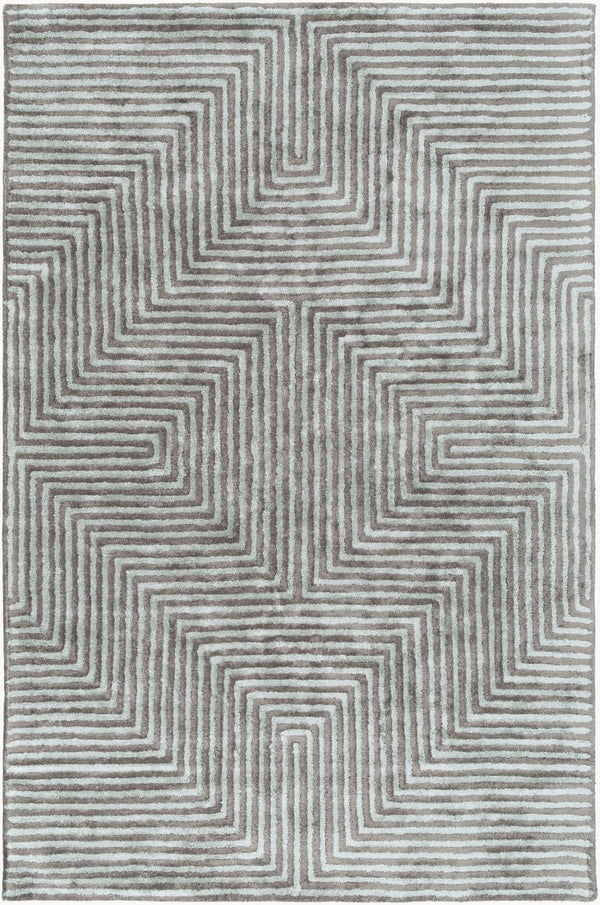Livabliss Quartz Hand Tufted Viscose Area Rug Lustrous Sheen Medium Pile Living Room Accent Dusty Sage, Dar 4' x 6' QTZ5000-46
