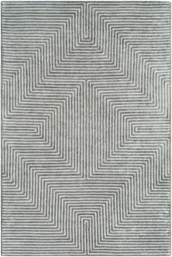 Livabliss Quartz Hand Tufted Viscose Area Rug Lustrous Sheen Medium Pile Living Room Accent Dusty Sage, Dar 10' x 14' QTZ5000-1014