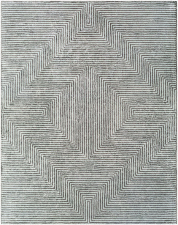 Livabliss Quartz Hand Tufted Viscose Area Rug Lustrous Sheen Medium Pile Living Room Accent Dusty Sage, Dar 8' x 10' QTZ5000-810
