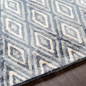 Surya Quartz Qtz-5013 3' X 5' Hand Tufted Viscose Rug - Modern Low Pile Design For Elegant Home Decor Gray Viscose Qtz5015-35