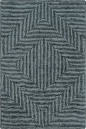 Livabliss Quartz Hand Tufted Viscose Area Rug Lustrous Sheen for Living or Dining Rooms Pale Blue, Char 2' x 3' QTZ5030-23