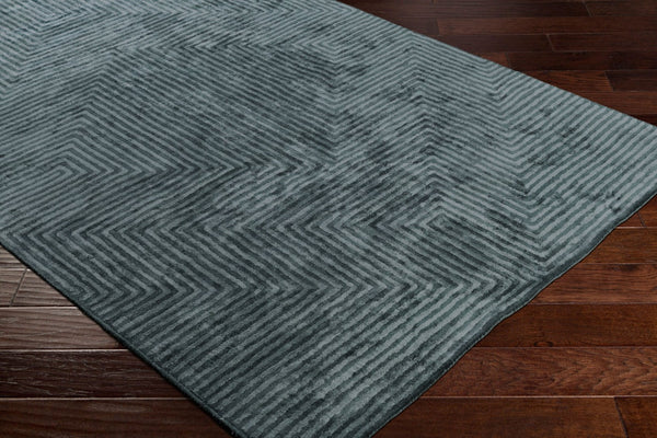 Livabliss Quartz Hand Tufted Viscose Area Rug Lustrous Sheen for Living or Dining Rooms Pale Blue, Char 2' x 3' QTZ5030-23
