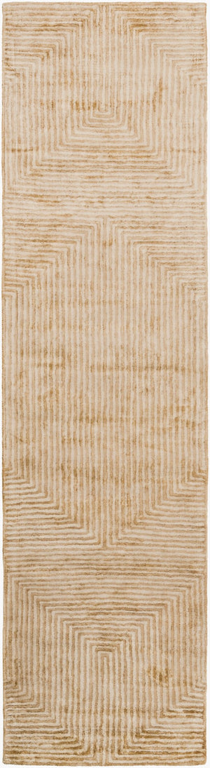 Livabliss Quartz Hand Tufted Viscose Area Rug with Lustrous Sheen for Living and Dining Rooms Mustard, Light 2'6" x 10' QTZ5031-2610