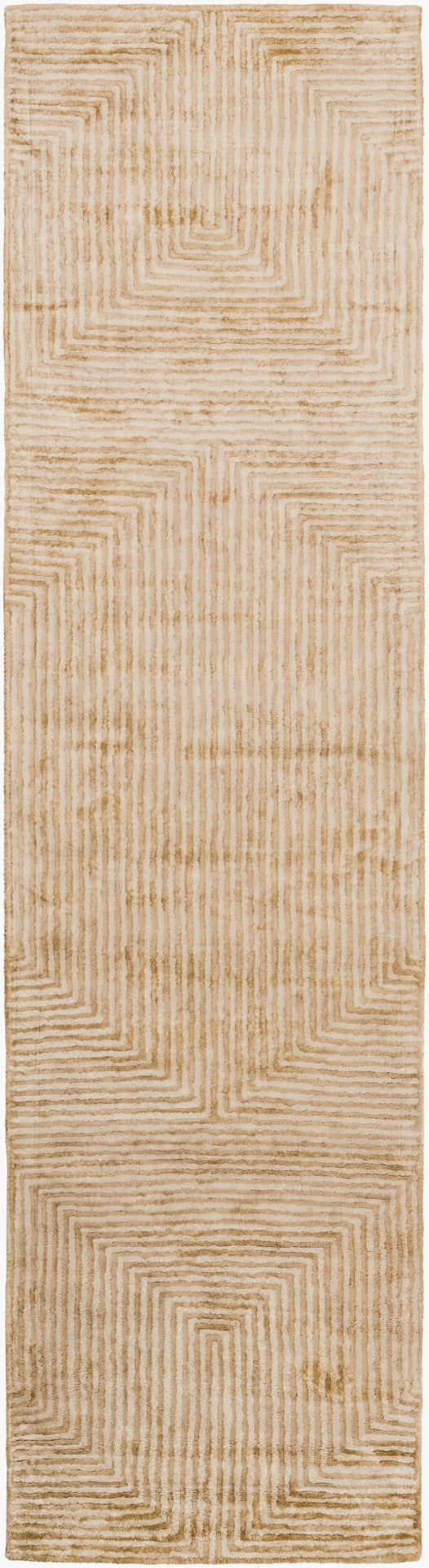 Livabliss Quartz Hand Tufted Viscose Area Rug with Lustrous Sheen for Living and Dining Rooms Mustard, Light 2'6" x 10' QTZ5031-2610