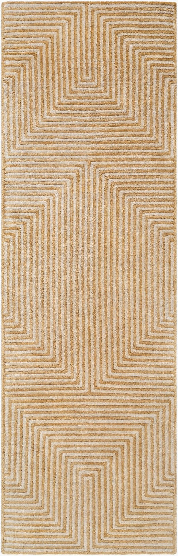 Livabliss Quartz Hand Tufted Viscose Area Rug with Lustrous Sheen for Living and Dining Rooms Mustard, Light 2'6" x 8' QTZ5031-268