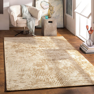 Livabliss Quartz Hand Tufted Viscose Area Rug with Lustrous Sheen for Living and Dining Rooms Mustard, Light 9' x 13' QTZ5031-913