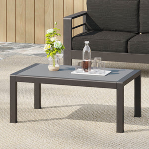 English Elm Christopher Knight Home® - MAYA Grey Maya Bay KD Coffee Table — Aluminum Weather-Resistant Modern Minimalist 39.4"x23.6" 69969.00