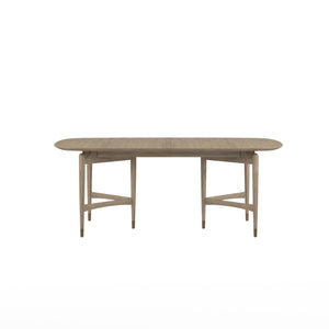 A.R.T. Furniture Finn Rectangular Dining Table – Mid-century Modern Design With Extendable Leaves & Antique Gold Accents Light Brown Parawood Solids,Elm Veneer,Metal 313220-2803