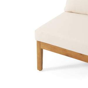 English Elm Brooklyn Outdoor Acacia Hardwood Modular Sectional Sofa with Tuxedo Curved Slat Design 73147.00BGE