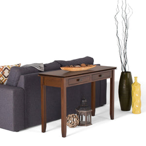 English Elm Artisan Console Sofa Table - Russet Brown, Handcrafted Storage Solution For Any Room'S Elegance B136P159466
