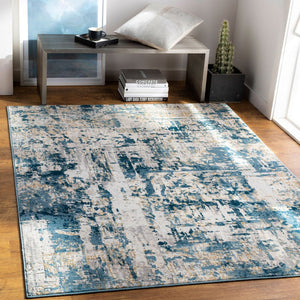 Livabliss Quatro Geometric Machine Woven Polypropylene Accent Rug for Entryway or Hallway Light Blue, Dar 8'10" x 12'4" QUA2303-93123