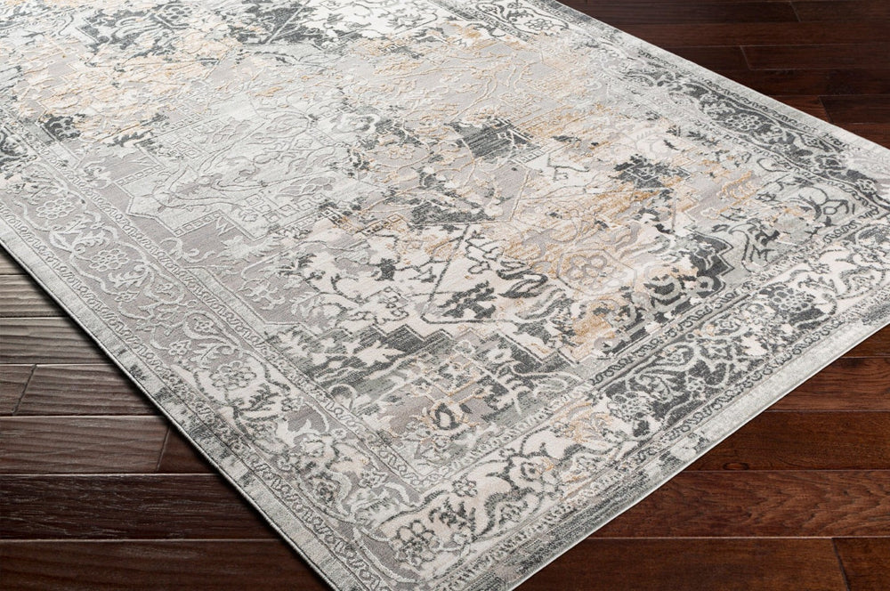 Livabliss Quatro Collection Machine Woven Geometric Area Rug for Entryway Bedroom Bath Gray, Light Sla 8'10" x 12'4" QUA2304-93123