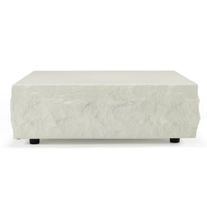 Vig Furniture Modrest Quarry - Striking Off-white Square Coffee Table With Textured Design For Modern Homes Off,White  Vgvc-ct111