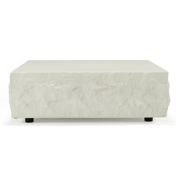 Vig Furniture Modrest Quarry - Striking Off-white Square Coffee Table With Textured Design For Modern Homes Off,White  Vgvc-ct111