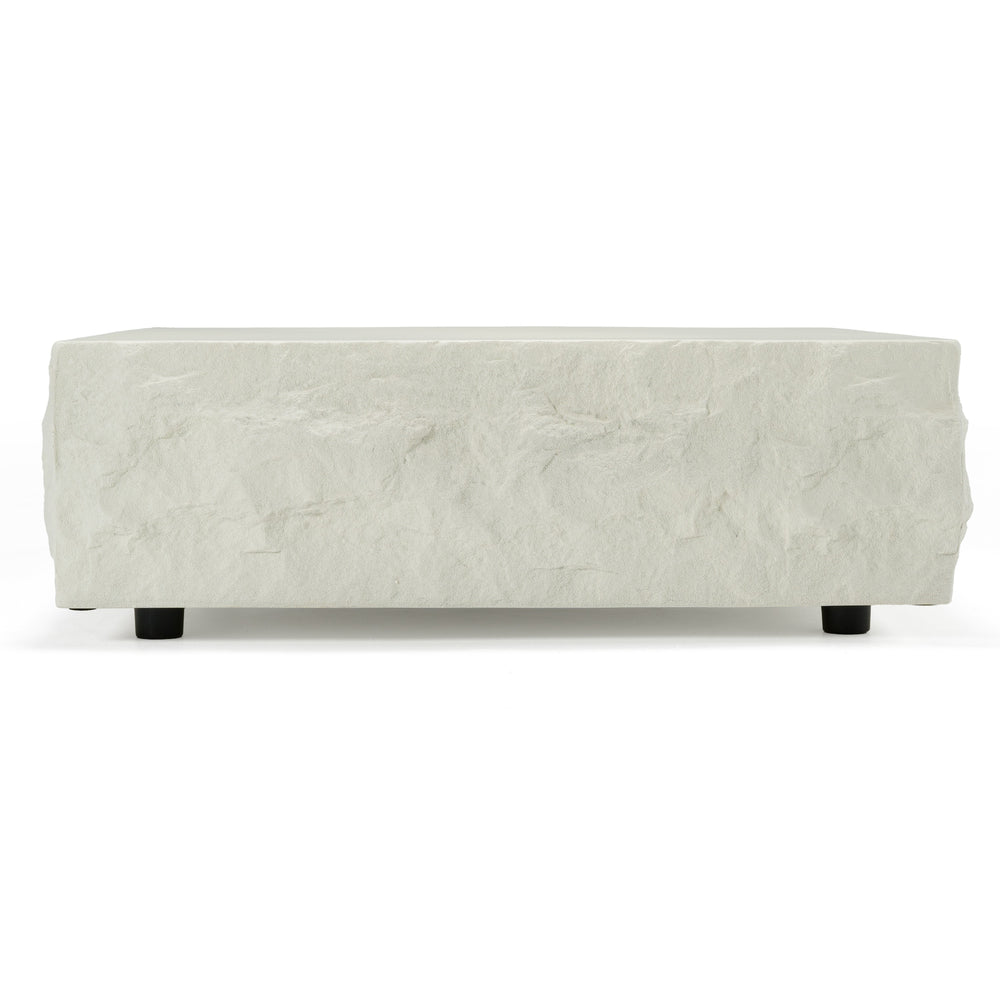 Vig Furniture Modrest Quarry - Striking Off-white Square Coffee Table With Textured Design For Modern Homes Off,White  Vgvc-ct111