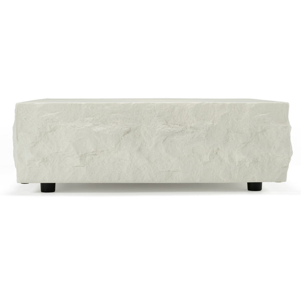 Vig Furniture Modrest Quarry - Striking Off-white Square Coffee Table With Textured Design For Modern Homes Off,White  Vgvc-ct111
