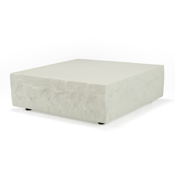 Vig Furniture Modrest Quarry - Striking Off-white Square Coffee Table With Textured Design For Modern Homes Off,White  Vgvc-ct111