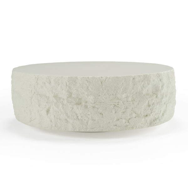 Vig Furniture Modrest Quarry - Sculptural Off-white Round Coffee Table For Modern Elegance And Timeless Luxury Off,White  Vgvc-ct112
