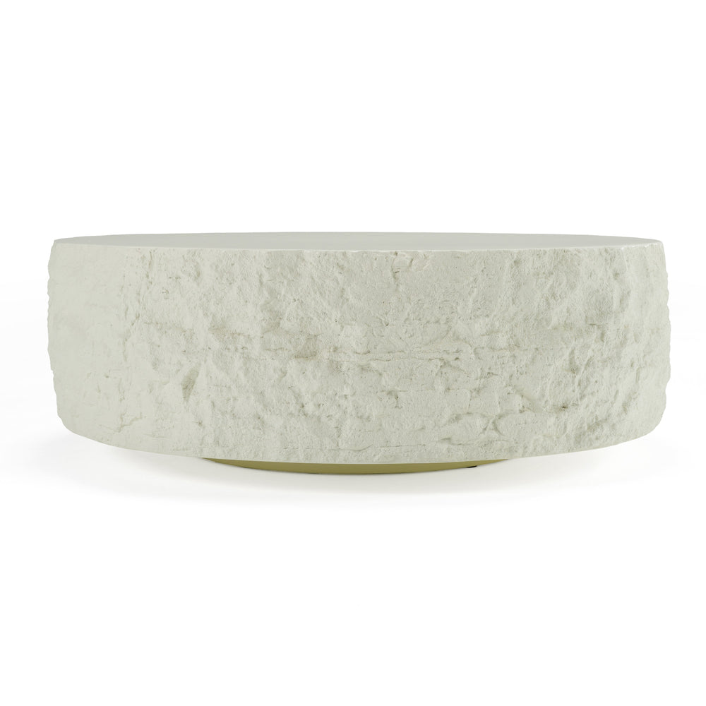 Vig Furniture Modrest Quarry - Sculptural Off-white Round Coffee Table For Modern Elegance And Timeless Luxury Off,White  Vgvc-ct112