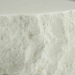 Vig Furniture Modrest Quarry - Sculptural Off-white Round Coffee Table For Modern Elegance And Timeless Luxury Off,White  Vgvc-ct112