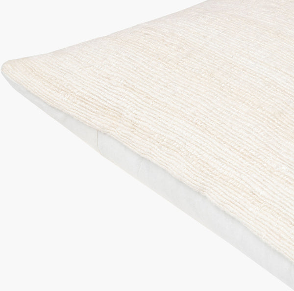 Surya Quinby Luxurious 18" Accent Pillow - Stylish Linen-cotton Blend For Modern Home Decor Elegance Ivory Viscose,Linen,Cotton Qub001-2020p