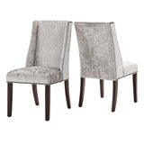 Homelegance By Top-Line Rowan Wingback Dining Chairs (Set of 2) Grey Rubberwood