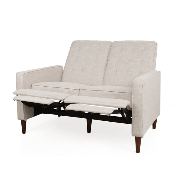 English Elm Christopher Knight Home® - DOUBLE Recliner Fabric Sofa with Plush Cushions and Space-Saving Design for Living Rooms, 49"L Wheat 72478.00FWHEAT