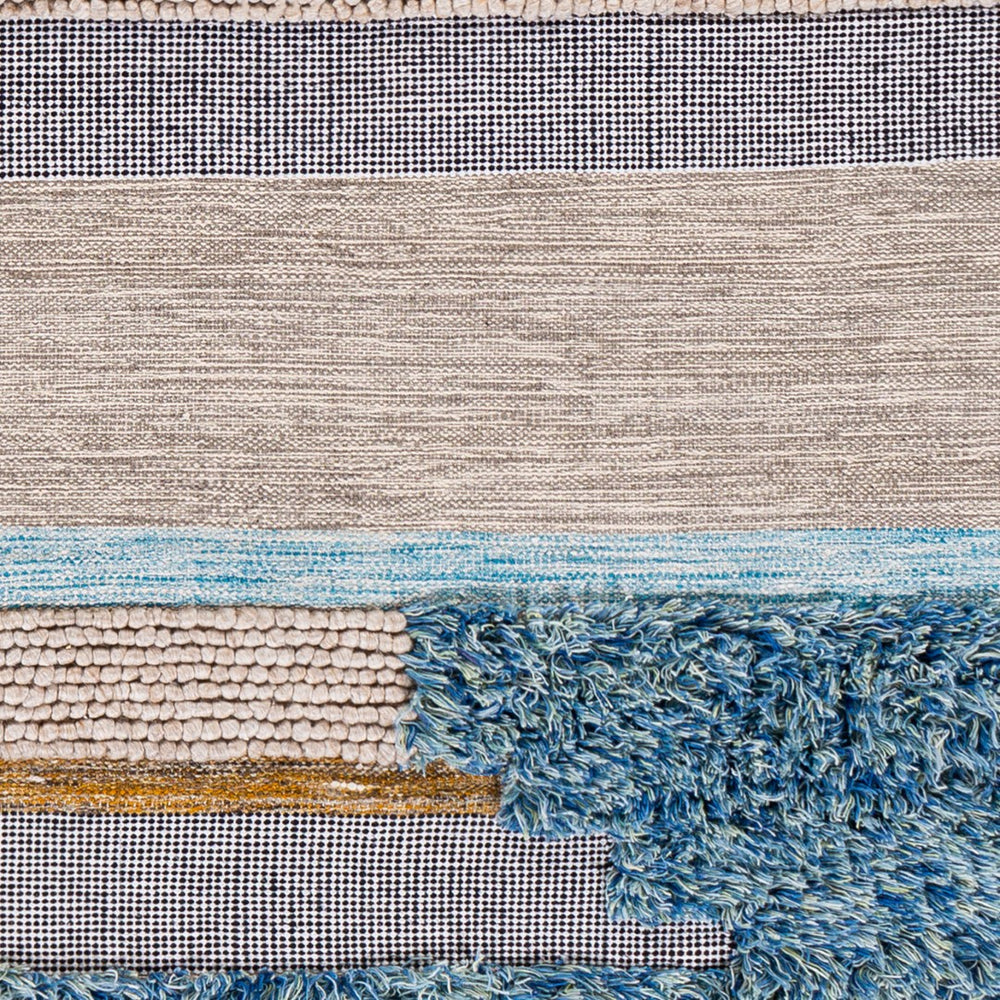 Surya Quenby 2'6" X 8' Handmade Wool & Cotton Rug – Elegant Global Design For Timeless Home Decor Charm Black Wool,Polyester,Cotton Que2301-268