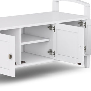 English Elm Warm Shaker Entryway Storage Bench – Stylish White Solid Wood Seating With Ample Hidden Storage B136P159725-GIGA