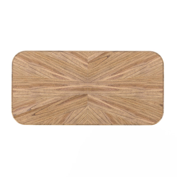 A.R.T. Furniture Portico Contemporary Dining Table With Starburst Veneer Top And Dual Pedestal Base For 8 Seats Brown, White Parawood Solids,Mindi Veneers,Resin,Metal 323221-3351