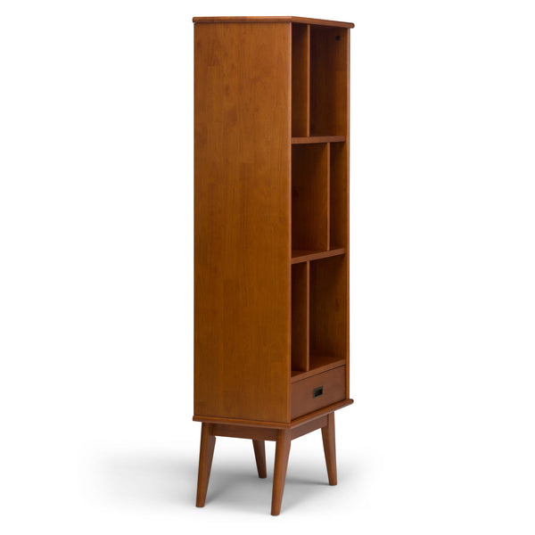 English Elm Draper Mid Century Bookcase & Storage Unit - Stylish Teak Brown Organizer For Modern Living Spaces B136P158158