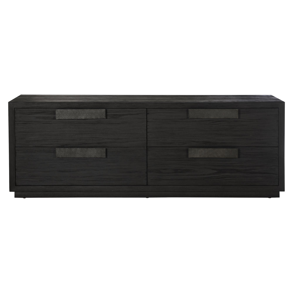 Bernhardt Bernhardt Keali Dresser With Ebonized Pine, Geometric Plinth Base, 4 Drawers & Cast-Aluminum Pulls 309054