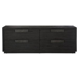 Bernhardt Bernhardt Keali Dresser With Ebonized Pine, Geometric Plinth Base, 4 Drawers & Cast-Aluminum Pulls 309054