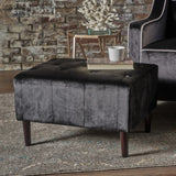 Christopher Knight Home® - Noble House - Kimiko Tufted Black Velvet Ottoman