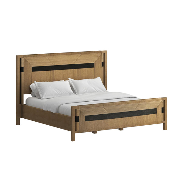 A.R.T. Furniture Loft Woven Panel Bed - Bold Contemporary Design With Natural And Black Jute Rope For Unique Style Brown Material(S), Poplar,Rubberwood,Jute 335136-1911