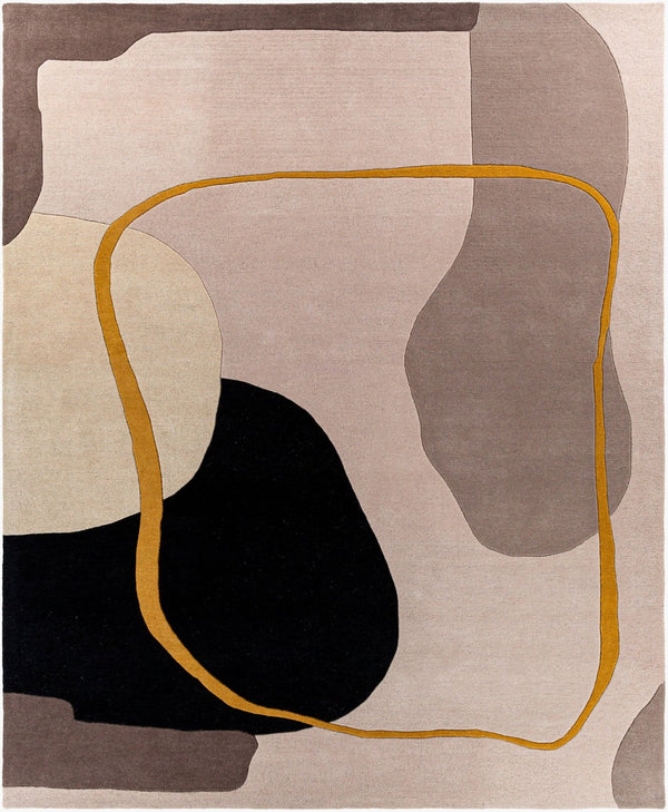 Livabliss Queens Premium Wool Hand Tufted Area Rug for Living Room or Bedroom Plush Minimalist Mustard, Light 8' x 10' QUN2303-810