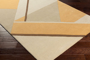 Surya Queens Modern Handmade 2' X 3' Luxury Wool Rug - High/Low Design For Stylish Indoor Spaces Camel Wool Qun2305-23