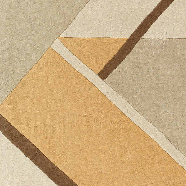 Surya Queens Modern Handmade 2' X 3' Luxury Wool Rug - High/Low Design For Stylish Indoor Spaces Camel Wool Qun2305-23