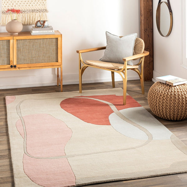 Livabliss Queens Hand Tufted Wool Accent Rug Minimalist Plush Pile for Entryway or Bedside Rust, Dusty Pin 8'10" x 12' QUN2307-81012