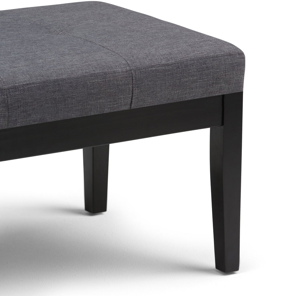 English Elm Lacey Tufted Ottoman Bench - Stylish Slate Grey Upholstered Seating For Modern Home Décor B136P159211