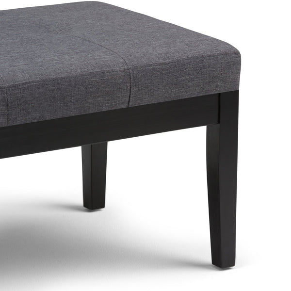 English Elm Lacey Tufted Ottoman Bench - Stylish Slate Grey Upholstered Seating For Modern Home Décor B136P159211
