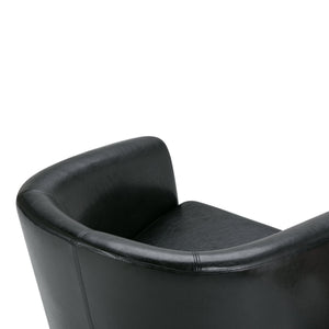English Elm Austin Tub Chair - Sleek Black Vegan Leather With Solid Wood Legs - Modern Comfort For Any Room B136P159637