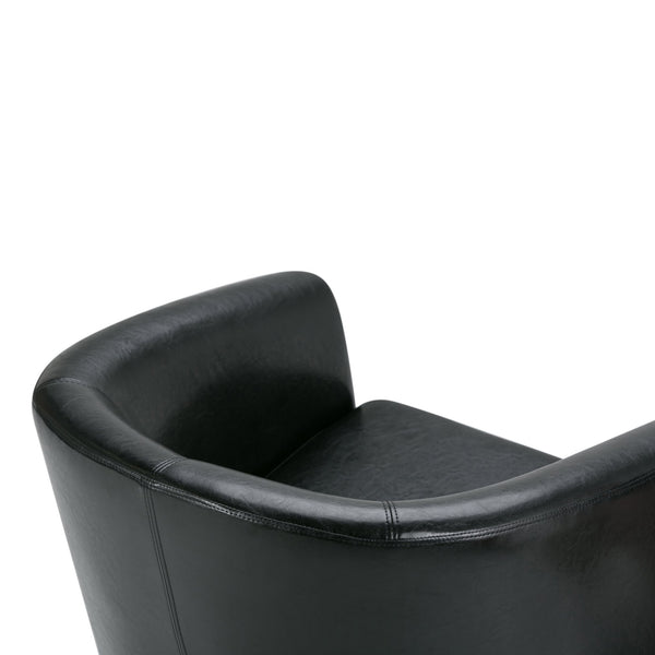 English Elm Austin Tub Chair - Sleek Black Vegan Leather With Solid Wood Legs - Modern Comfort For Any Room B136P159637