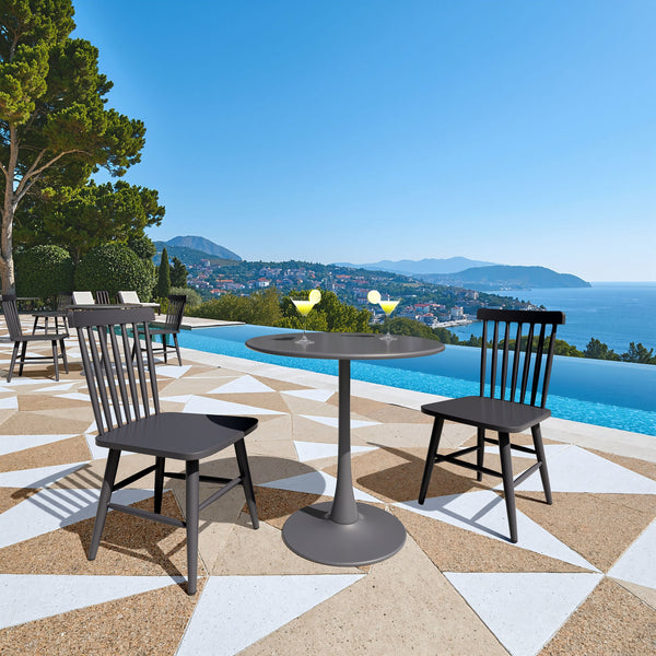 Zuo Modern Zeilen Dining Chair Set Of 2 - Modern, Versatile Aluminum Seating For Chic Home Décor & Style Black Aluminum 704085-zuo-modern